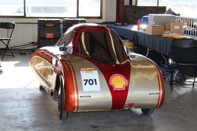High school teams work on their entries in Shell’s Eco-marathon mileage challenge April 20 at Sonoma Raceway. The event drew teams from 99 schools.