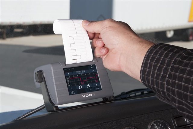 <p><strong>One solution to the question of the transfer of data to enforcement officials? Print the logs, as Continental's VDO Road Log does</strong>. <em>Photo: Continental</em></p>