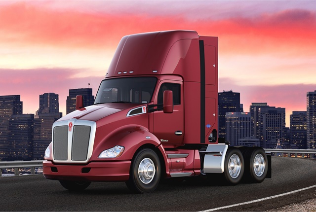 pstrongKenworth plans to build two proof-of-concept Kenworth T680 Day Cab drayage tractors, like the CNG-fueled truck pictured here, to transport freight from the Ports of Los Angeles and Long Beach to warehouses and railyards along the I-710 corridor in the Los Angeles basin./strong/p