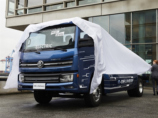 <p><strong>Volkswagen Truck &amp; Bus </strong><strong>revealed the&nbsp;e-Delivery truck and announced additional green initiatives at Innovation Day in Hamburg, Germany.</strong> <em>Photo courtesy of Volkswagen.</em></p>